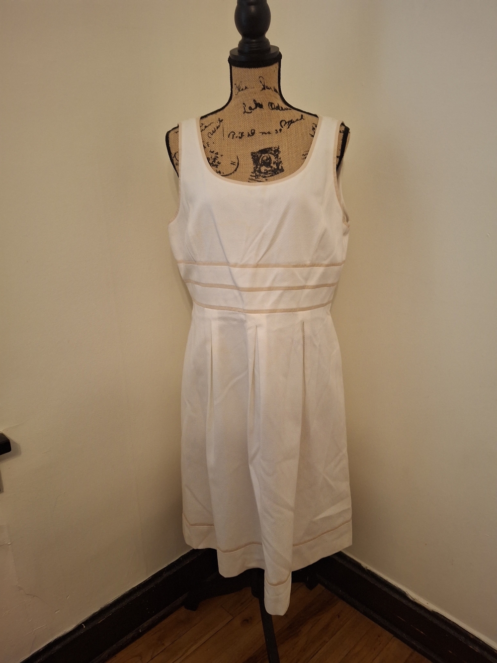ANTONIO MELANI Cream Sleeveless Midi Dress